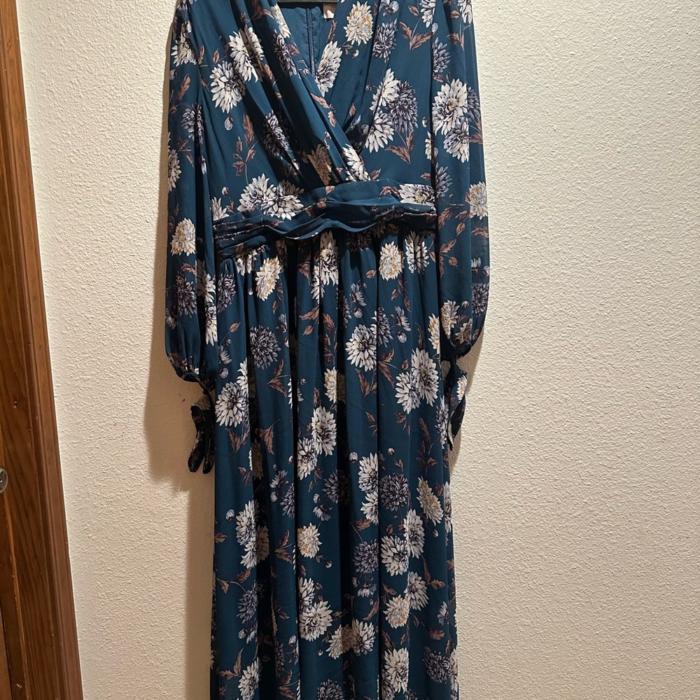 Floral Teal Maxi Dress